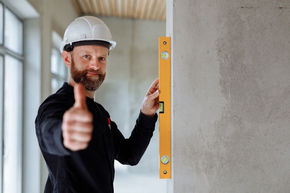 Professional contractor working on a bathroom remodel project